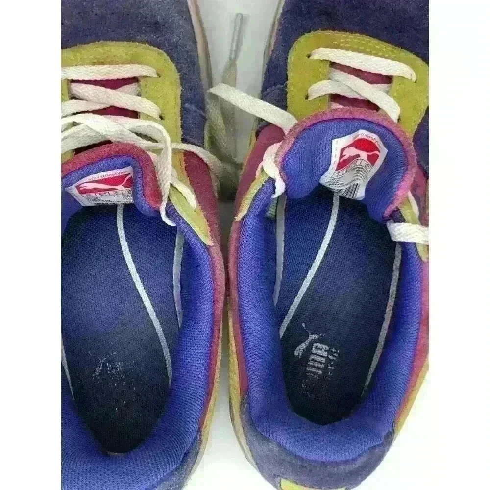 Puma girls sneakers V6 Youth 3 lace up lavender pink yellow